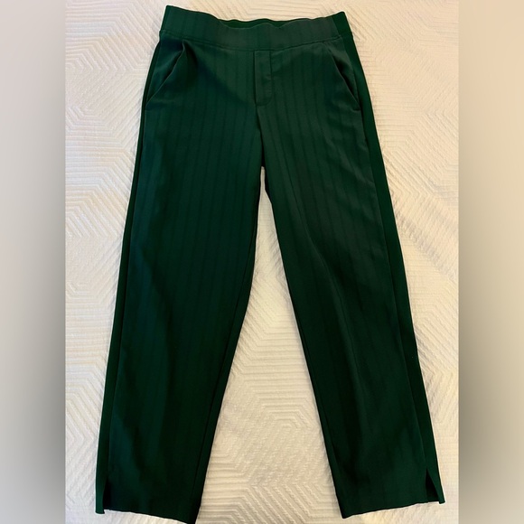Athleta Brooklyn Mid Rise Ankle Pants Green Stripe 4P - Picture 10 of 11